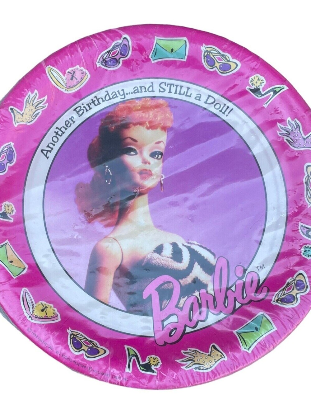 Barbie 50s Ponytail 9 Inch Paper Plates 8 Qty NOS and Still A Doll Birthday